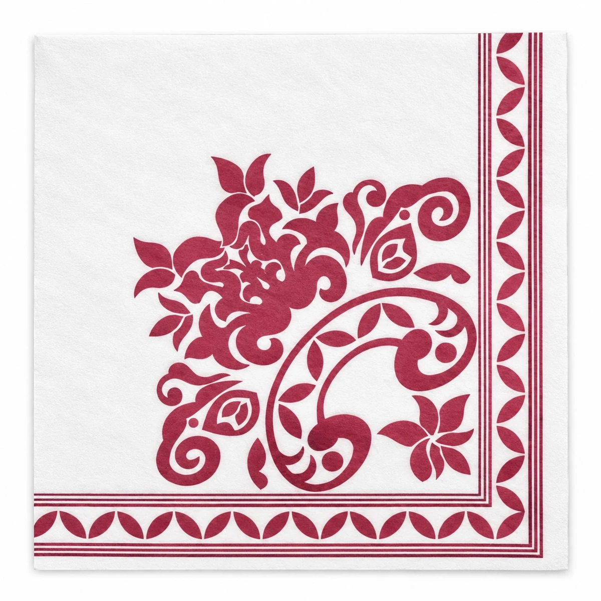 Tovagliolo Piega 1/4 · Antico Rosone — Tovagliolo Piega 1/4 · Antico Rosone · Bordeaux — 40 × 40 cm. Immagine illustrativa del prodotto.