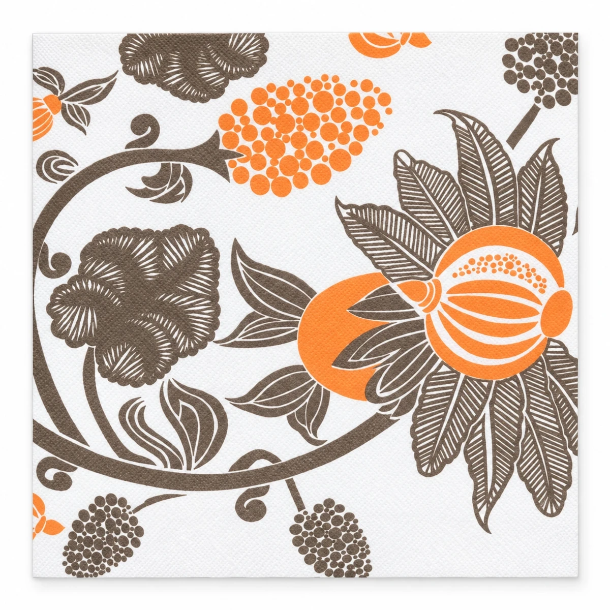 Tovagliolo Piega 1/4 · Blooming — Tovagliolo Piega 1/4 · Blooming · Marrone Arancio — 40 × 40 cm. Immagine illustrativa del prodotto.